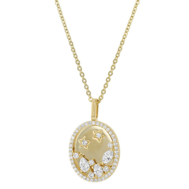 Multi Shape Diamond Constellation Pendant - 14K Gold | VS Clarity Lab Grown Diamonds