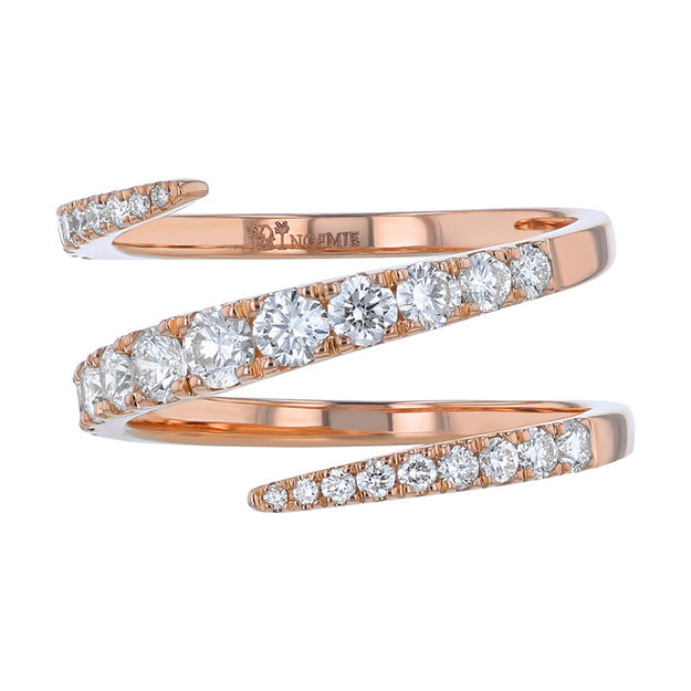 Graduated Diamond Spiral Ring - 18K Gold | VS Clarity Natural Diamonds