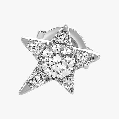 Single Star Diamond Earring - 18K Gold | VS Clarity Natural Diamonds