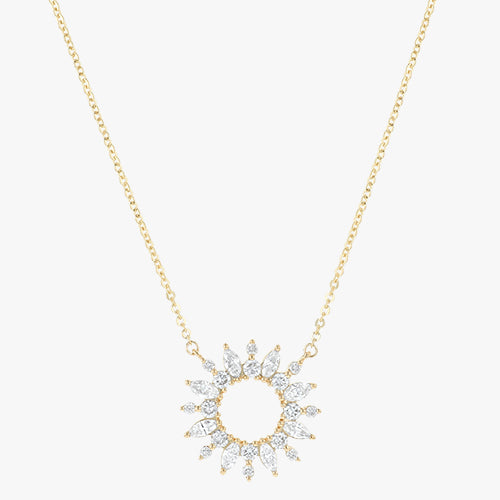Sunburst Diamond Necklace - 18K Gold | VS Clarity Natural Diamonds