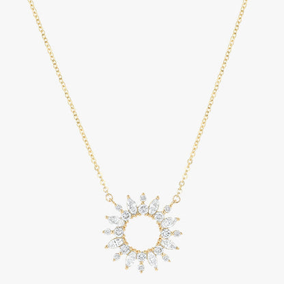 Sunburst Diamond Necklace - 18K Gold | VS Clarity Natural Diamonds