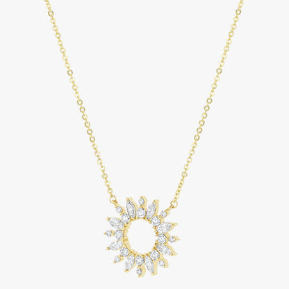Sunburst Diamond Necklace - 18K Gold | VS Clarity Natural Diamonds