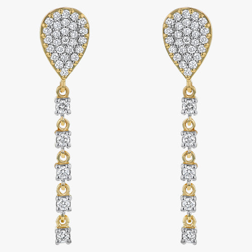 Teardrop Dangle Diamond Earrings - 18K Gold | VS Clarity Natural Diamonds
