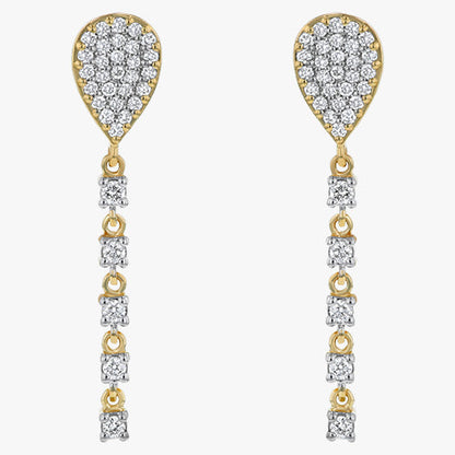 Teardrop Dangle Diamond Earrings - 18K Gold | VS Clarity Natural Diamonds