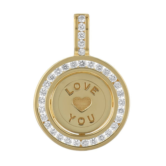 "Love You" Diamond Pendant Necklace without the 18K Gold Chain - 18K Gold | VS Clarity