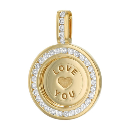 "Love You" Diamond Pendant Necklace without the 18K Gold Chain - 18K Gold | VS Clarity