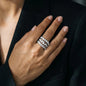 Triple Row Multi Shape Diamonds Ring - 18K Gold | VS Clarity Natural Diamonds