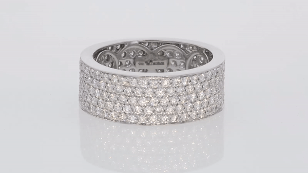 5-Row White Diamond Band - 18K Gold | VS Clarity Natural Diamonds