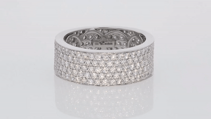5-Row White Diamond Band - 18K Gold | VS Clarity Natural Diamonds