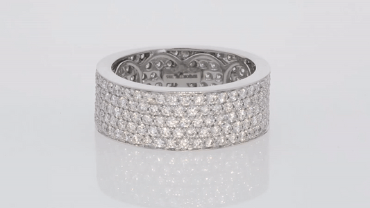 5-Row White Diamond Band - 18K Gold | VS Clarity Natural Diamonds